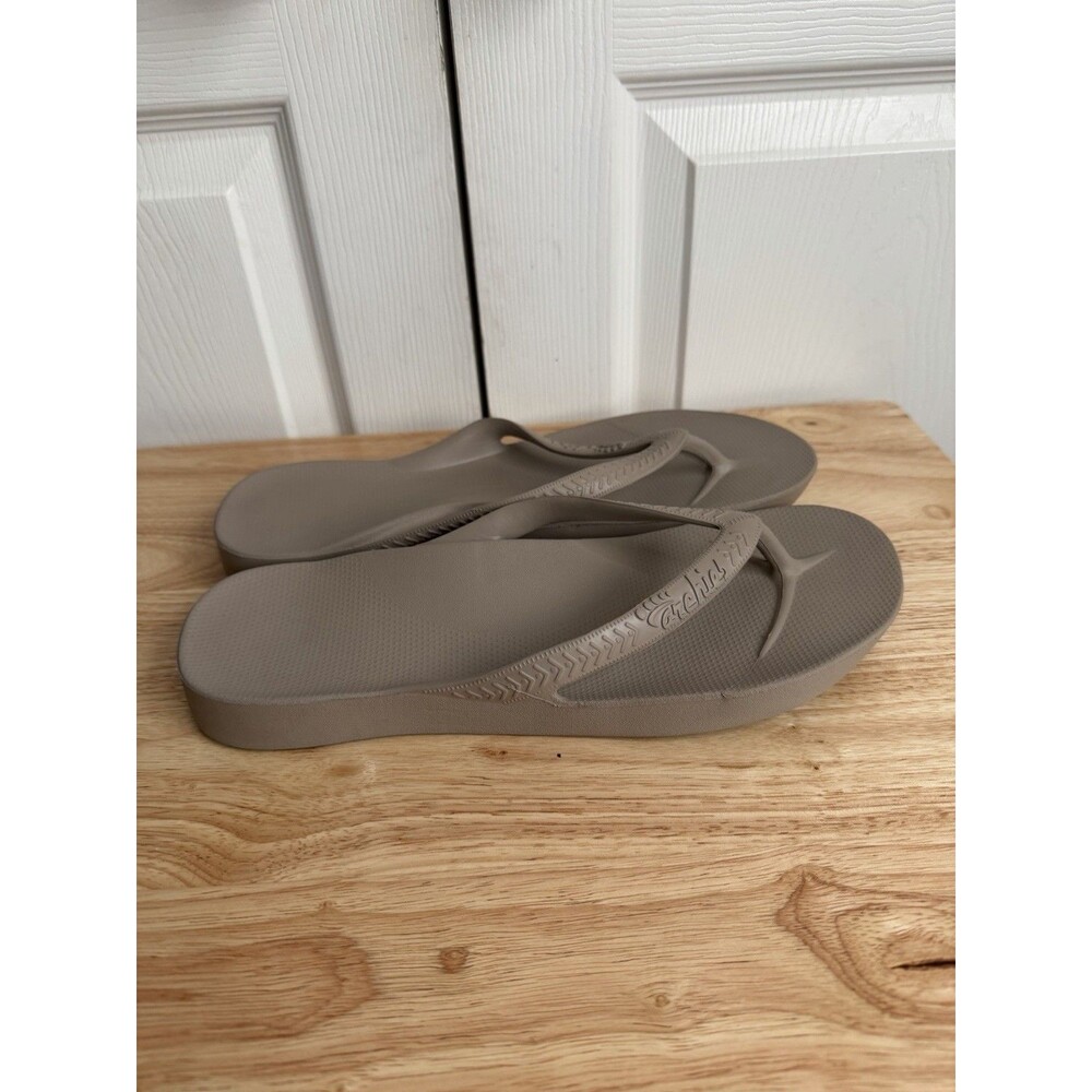 ARCHIES Taupe Arch Support Flip Flops Unisex Men 10 Women's 11 - Picture 4 of 7